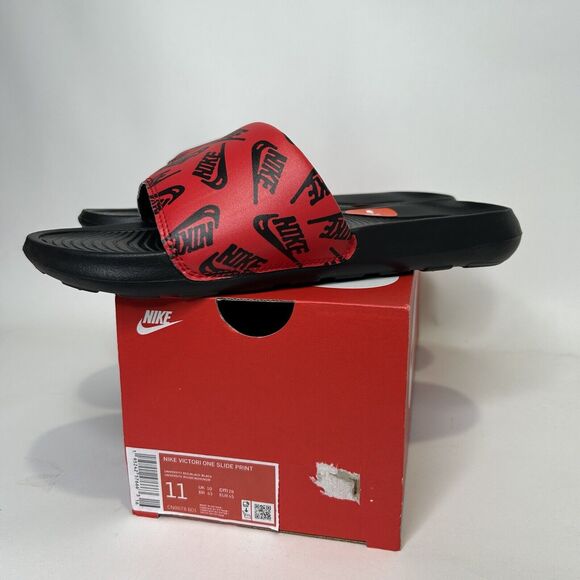 Nike Victori One All Over Print Slide Sandals “Red/Black” 2024 main image 4